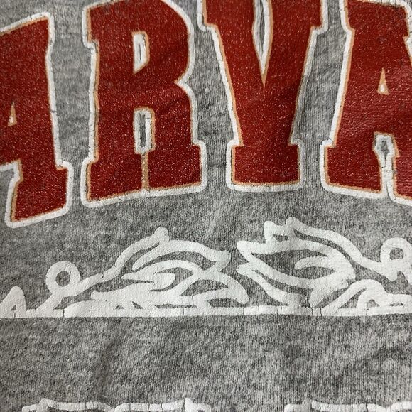 HARVARD UNIVERSITY Girls Cropped Sweatshirt Crewneck School Seal Logo Gray 14/16 - Picture 6 of 8